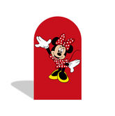 Red Minnie Baby Shower Birthday Party Arch Backdrop Wall Cloth Cover